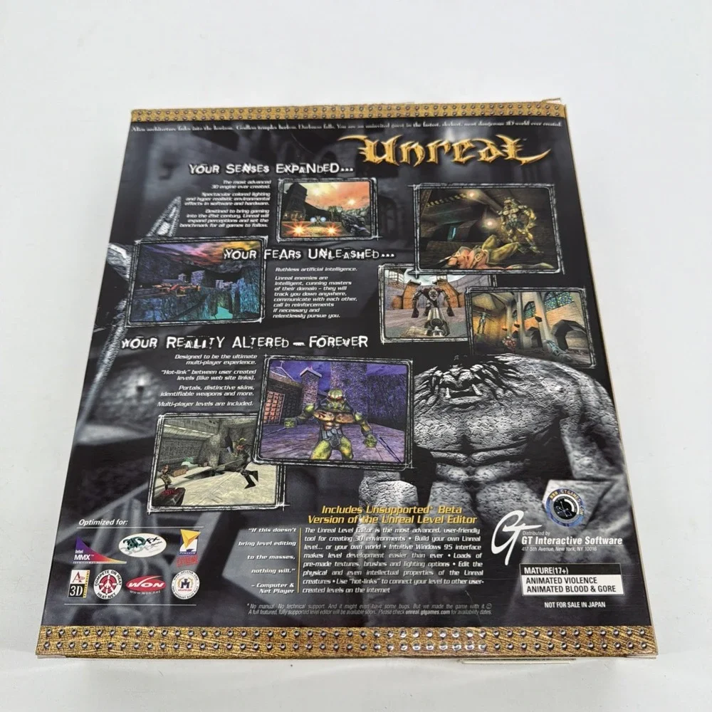 Unreal Complete CIB Windows PC 1998 Original Big Box FPS Shooter